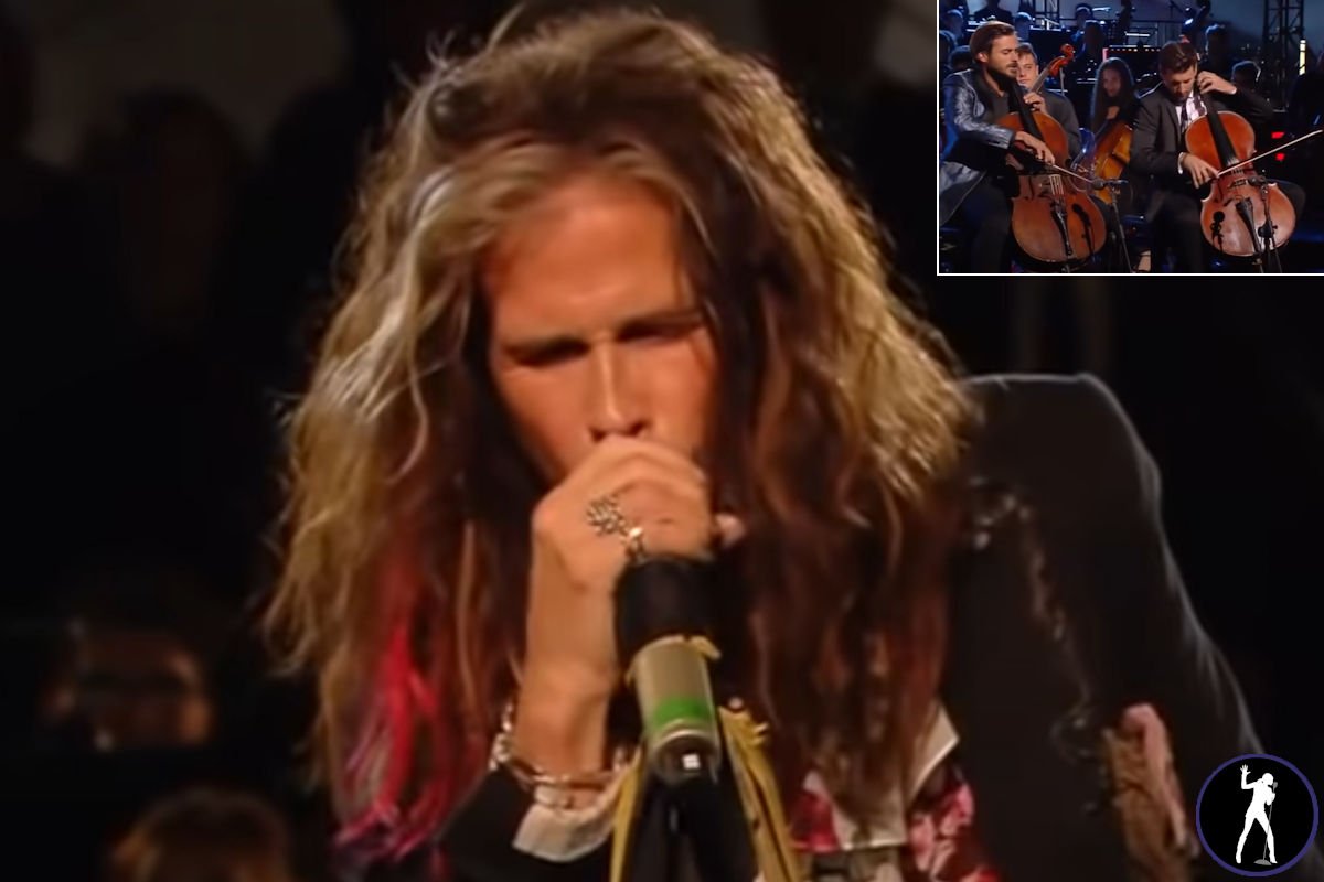 steven tyler singing with 2 cellos