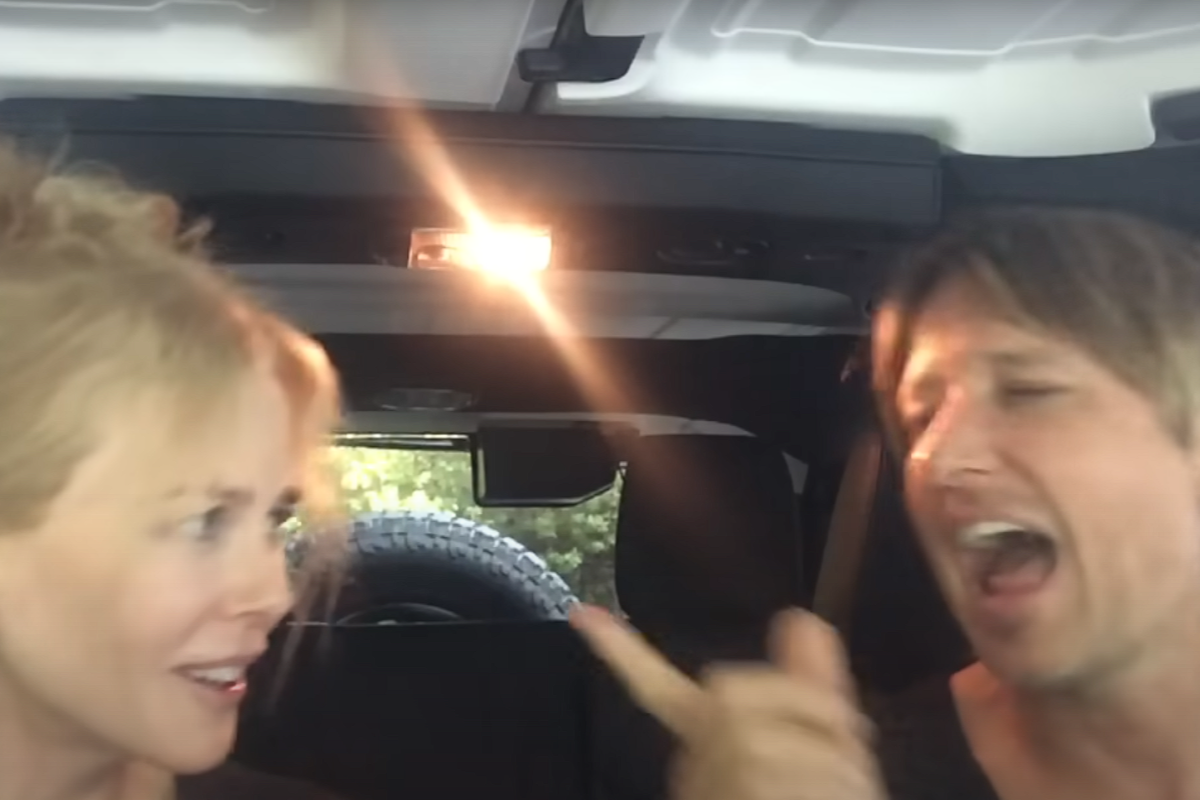 keith urban and nicole kidman singing in car