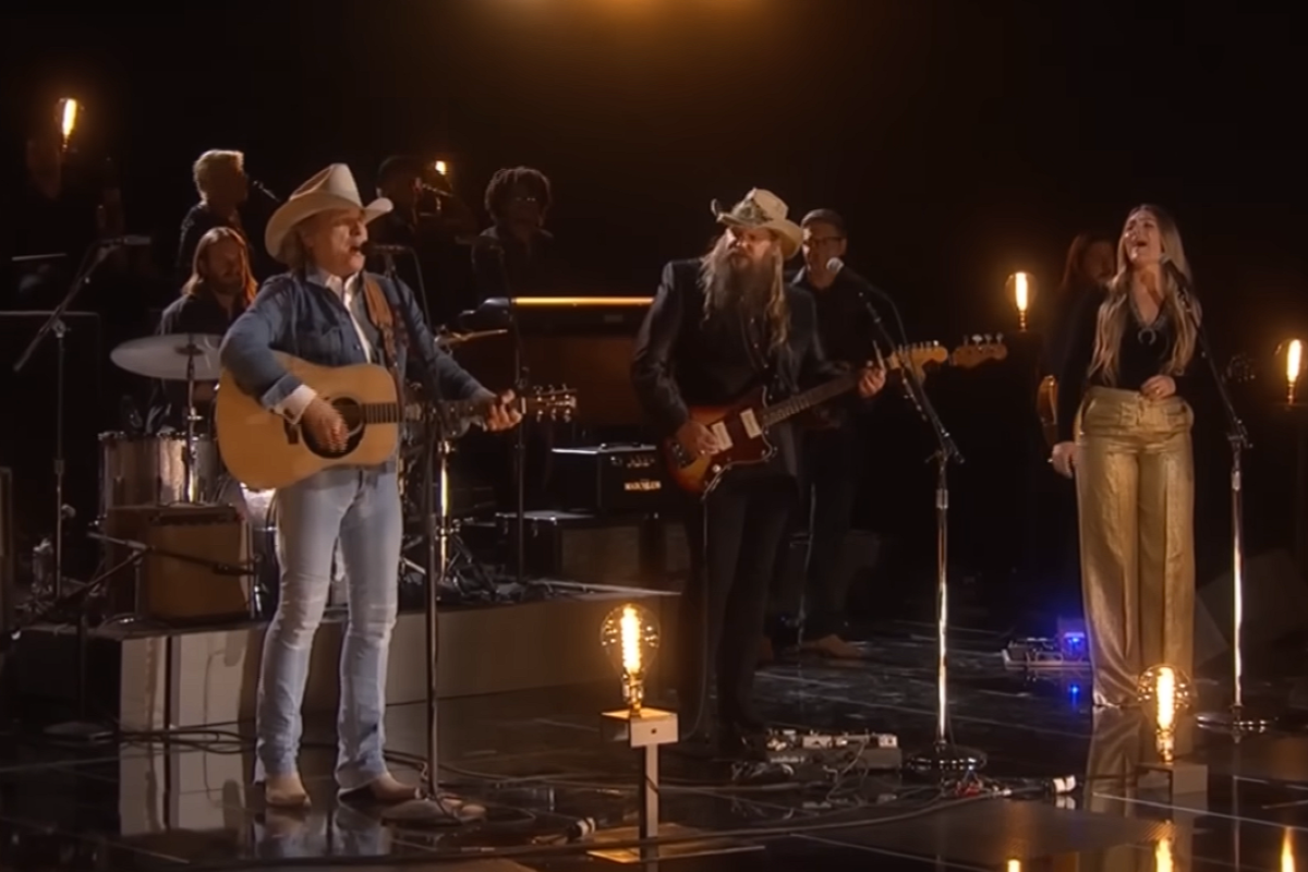 chris stapleton on stage with his guitar