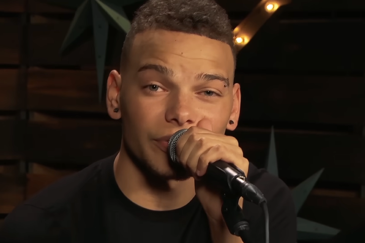 kane brown singing in a studio