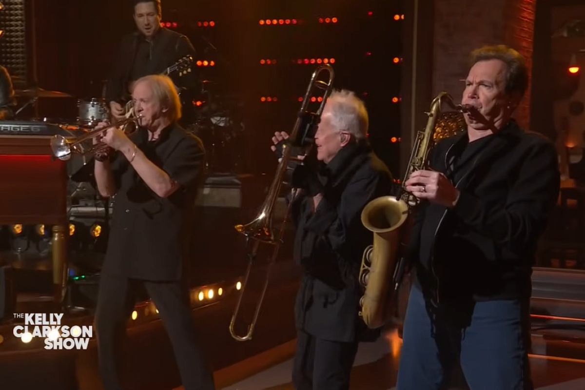 brass section of Chicago performing on the Kelly Clarkson Show