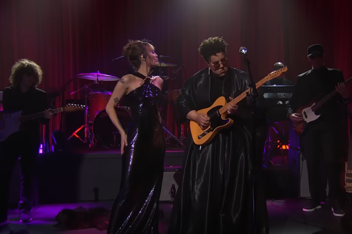 Miley Cyrus and Brittany Howard performing on SNL