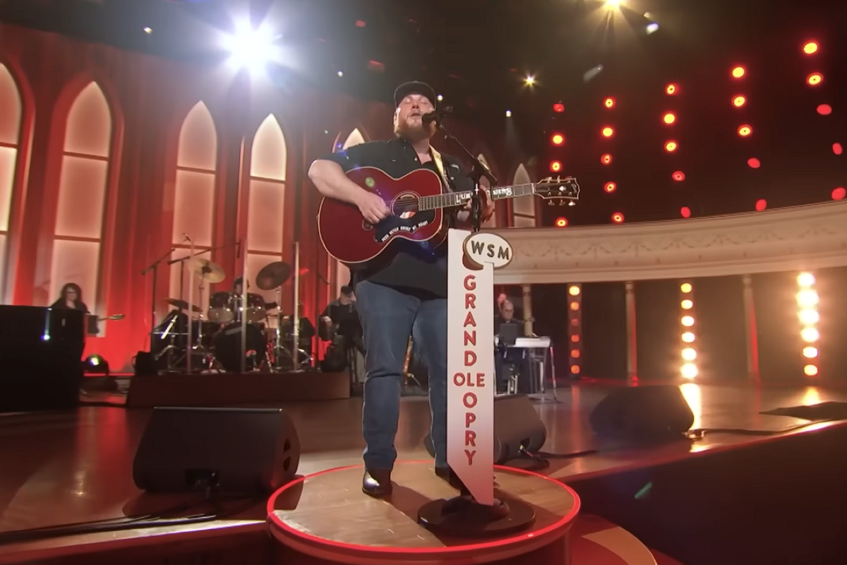 Luke Combs performing "hurricane" at the Grand Ole Opry